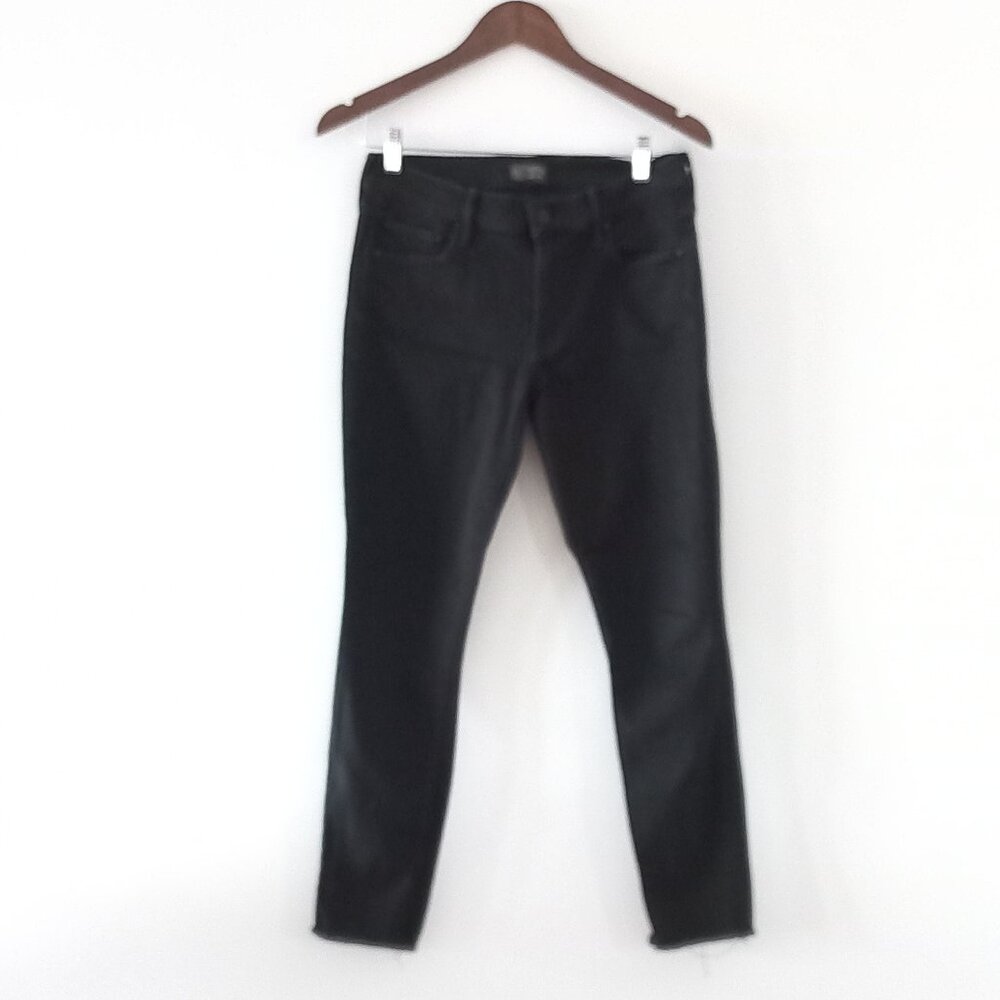 MOTHER looker ankle fray black jeans moto boho style